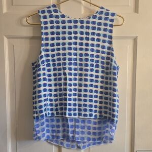 Kate Spade Blue and White Patterned Blouse
